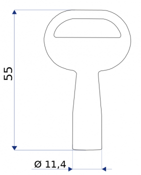 Schlüssel D für Vierkant 6